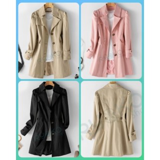 Trench Coat (เทรนช์โค้ท) รุ่น 🩷Ticha🩷 เสื้อคลุมยาวกลางเหนือเข่า