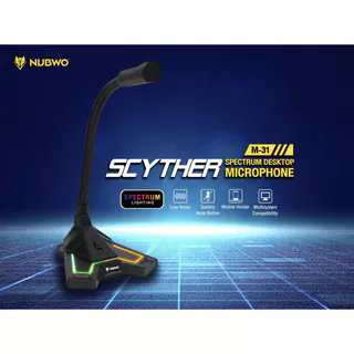 🚀ส่งเร็ว🚀 Nubwo MicroPhone M-31 Black SPECTRUM LIGHTING ไมค์คอม ไมโครโฟน คอมพิวเตอร์ ตั้งโต๊ะ #DM m31