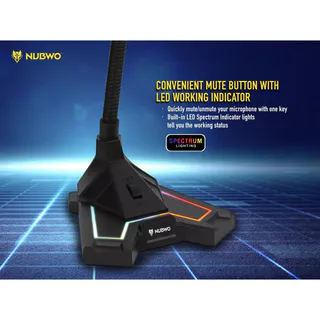 🚀ส่งเร็ว🚀 Nubwo MicroPhone M-31 Black SPECTRUM LIGHTING ไมค์คอม ไมโครโฟน คอมพิวเตอร์ ตั้งโต๊ะ #DM m31