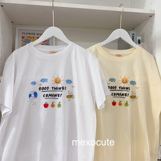 พร้อมส่ง ♡MEXOCUTE เสือยืดผ้าTC ผ้าไม่ยับไม่ต้องรีด |  Good thing coming