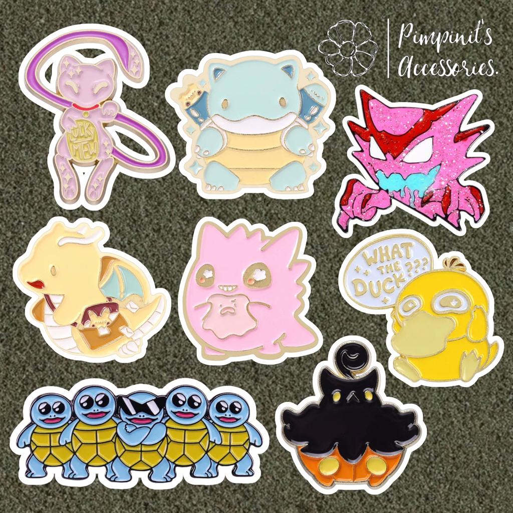 ✿ ร้านในไทยพร้อมส่ง : เข็มกลัดเซ็ทโปเกม่อน / พ็อกเก็ตมอนสเตอร์ | Pokémon / Poketto Monsutā Enamel Brooch Pin Set.