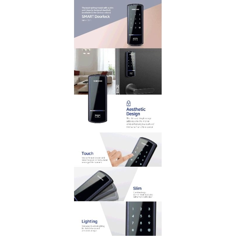 [Samsung]Digital Door lock กลอนประตูดิจิตอล รุ่น SHS-1321 (สีน้ำเงิน)