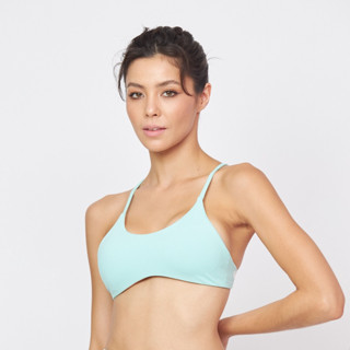 [Peaches active] Soft flex Curved Bra (Capri) - สปอร์ตบราเขียวสด / ชุดชั้นในออกกำลังกาย