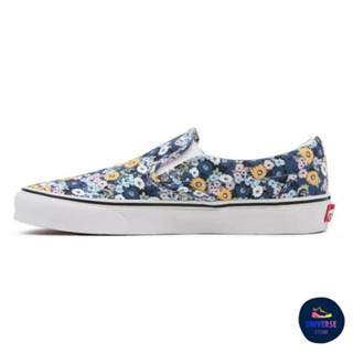 [ของแท้ ส่งฟรี จากไทย] VANS CLASSIC SLIP-ON - (FLORAL) TRUE NAVY/MULTI