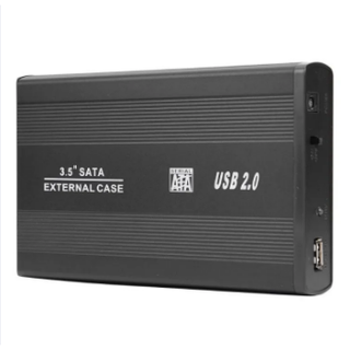 USB 2.0 3.5 Inch SATA External Hard Drive HDD Enclosure Case Black - intl