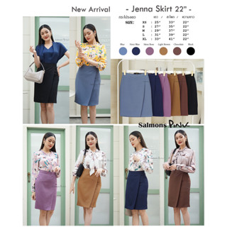 Jenna Skirt ยาว22"กระโปรงคุณภาพดี XS/S/M/L/XL ซิปหลัง ทรงตรง กระโปรงทำงาน Salmonspink