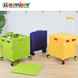 รถเข็นอเนกประสงค์ พับได้ มีฝาปิด Multipurpose Plastic Trolley with Lid : PRE-01046