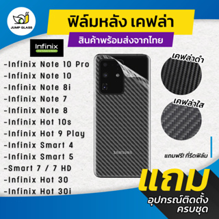 ฟิล์มหลังเคฟล่า Infinix รุ่น Note 10 Pro, Note 8i,7,Hot 10s,Hot 9 Play,Smart 4,Smart 5,note 11s,Smart 7 HD,Hot 30, 30i