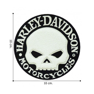 อาร์มปัก Harley Davidson ตัวรีดติดเสื้อ อาร์มรีดติดเสื้อลายหัวกะโหลก