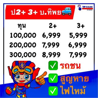 ทิพย TIP ประกัน 2+ 3+ ประกัน ป2+ ป3+ บ.ทิพยประกันภัย บริษัททิพย