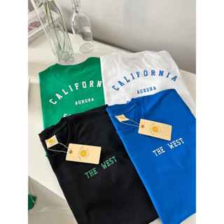 พร้อมส่ง✅เสื้อยืดโอเวอร์ไซส์ *THE WEST CALIFORNIA* สกรีนหน้าหลัง อก 44-46✅