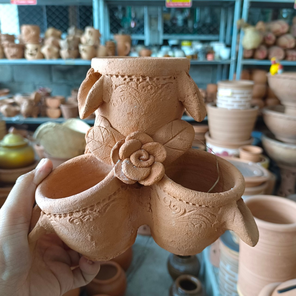 น้ำตกไหลรินดินเผา ใช้ทำน้ำพุ (สูง 16 ซม.)( ได้ 1 ชิ้น) ตกแต่งสวนบ้าน