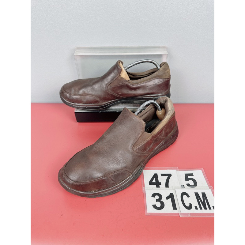 รองเท้าหนังแท้ Skechers Sz.13us47.5eu31cm สีน้ำตาล ทรงSlip-on พื้นนิ่ม น้ำหนักเบา