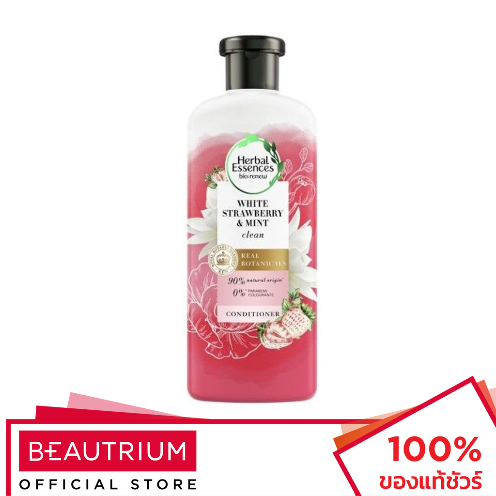 HERBAL ESSENCES Bio:renew Clean White Strawberry & Sweet Mint Hair Conditioner ครีมนวดผม 400ml
