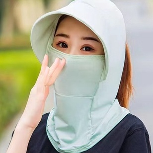 พร้อมส่ง หมวกคลุมหัวกันเเดดเเละฝุ่น สามารถปกกันรังเเสง UV กันได้ทั้งหน้าเเละคอ ระบายอากาศได้ดี