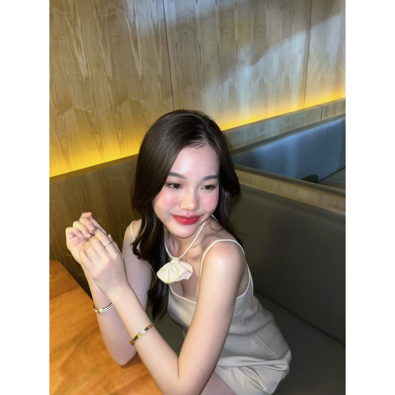 Sacha dress - Cream 🍯🍮🥧🍨 เดรสสายเดียวทรงเขารูป มาพร้อมกับปลอกคอดอกไม้ค่ะ🌷SC-CREAM - รูปที่ 5