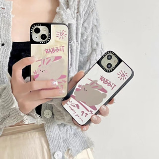 🎁ส่งของขวัญ🎁Casetify เคสไอโฟน 14 Pro Max 13 12 11 เคส for เคสไอโฟน11 กระจกเงา กระต่าย พกง่ายๆ การป้องกันการตก Case