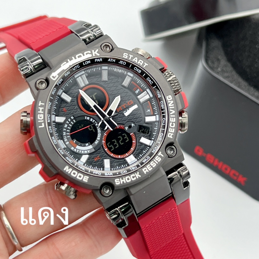 g-shockหัวไทเท สายยางมีไฟแบล็คไลท์แถมกล่อง Casio ฟรี