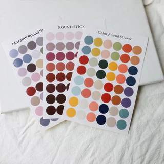 OurHome [พร้อมส่ง] สติ๊กเกอร์ทรงกลม น่ารักๆ สำหรับตกแต่ง สติ๊กเกอร์ DIY สติ๊กเกอร์ตกแต่ง วารสารศิลปะ อัลบั้มทำมือ