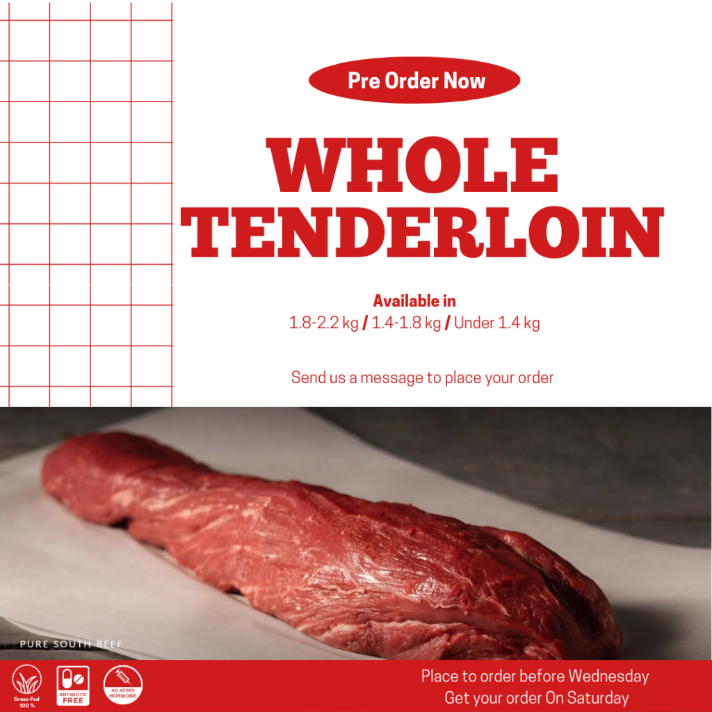 Whole Beef striploin Ribeye Striploin pure south Grass Fed New Zealand Steak Prime Steer Grade เนื้อ