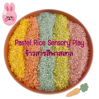 Pastel Rice Sensory Play  ข้าวสารสีพาสเทล ข้าวสารย้อมสี ข้าวสารสี เสริมพัฒนาการกล้ามเนื้อมัดเล็ก