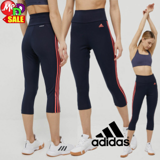 ADIDAS - ใหม่ กางเกงรัดรูปใส่ออกกำลังกาย เอวสูง ADIDAS D2M HIGH-RISE 3-STRIPES 3/4 SPORT TIGHTS HD6759 GL3985  HD6760