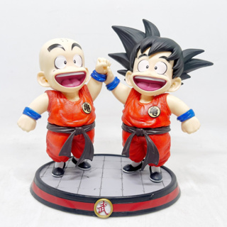 โงกุน &amp; คุริริน Dragon Ball Z Son Goku &amp; Kuririn Childhood PVC Figure Statue 14CM