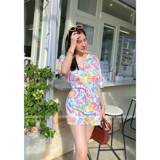 🌷เซ็ต 2 ชิ้น ลายดอกไม้ เสื้อ+กางเกง ผ้าดีสไตล์น่ารัก ใส่แล้วน่ารักคิ้วท์ๆ