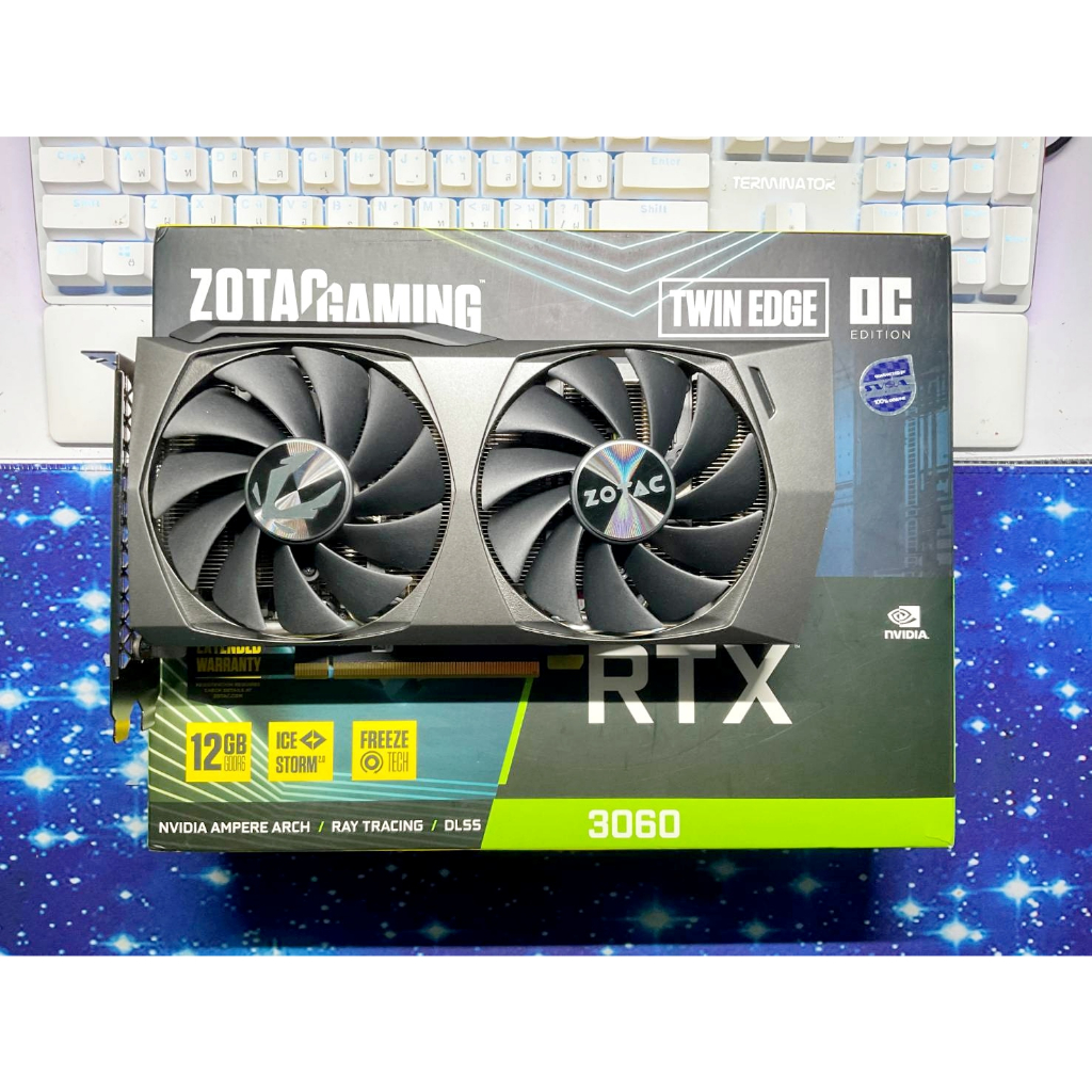 (ทักแชท5,990) Zotac RTX 3060 12GB เหมือนใหม่ ไม่ผ่านการขุด  การ์ดจอมือสอง