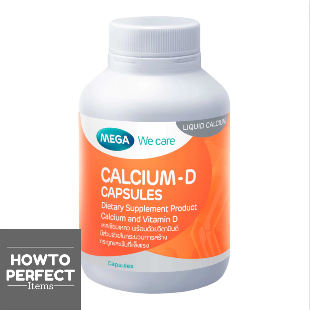MEGA Calcium-D ( แคลเซียม -ดี ) แคลเซียม มี3ขนาด 20cap/ 60cap/90cap