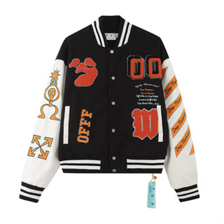 OFF WHITE baseball uniform new woolen jacket