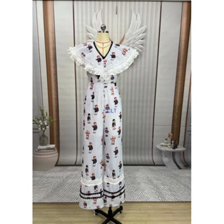 (xl-2xl) 🔖Chalita: ชลิตา ~ จั้มยาวน้องหมี แต่งลูกไม้อลังมาก #งานป้ายบน #ชลิตา
