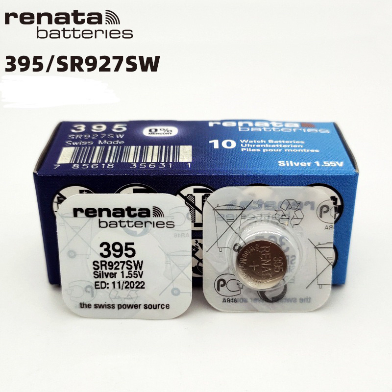 ถ่านกระดุม/ถ่านนาฬิกา Renata 395/SR927SW Lithium 1.55V 1ก้อน