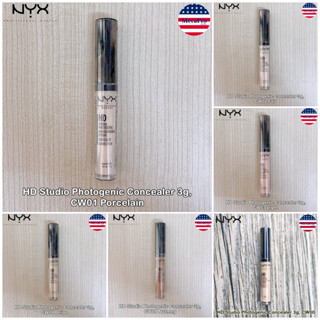 NYX® HD Studio Photogenic Concealer 3g นิกซ์ คอนซีลเลอร์ ชนิดน้ำเนื้อบางเบา ปกปิดริ้วรอย รอยดำจากสิว