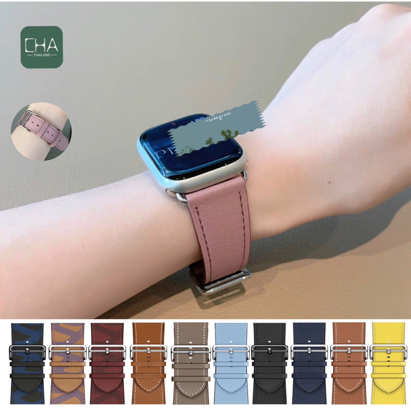 หนัง PU สายนาฬิกา smart watch ใช้ได้กับ Watch ultra10 8 9 7 6 5 4 3 2 1  Size 40/41/42mm 44/45/46/49mm สาย smart watch