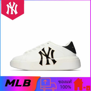 MLB แท้ 100% รองเท้าผ้าใบไม่ลื่นน้ำหนักเบาสำหรับผู้ชายและผู้หญิงสไตล์เดียวกันสีขาว