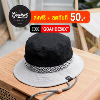 G112 Black&amp;White หมวกบักเก็ต ผ้าลูกฟูก งาน Handmade by Goahat