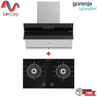 (Gorenje) เครื่องดูดควันติดผนัง รุ่น PWHI93XGB 90 ซม. + เตากระจกเซรามิค รุ่น GTW721ORAB-TH