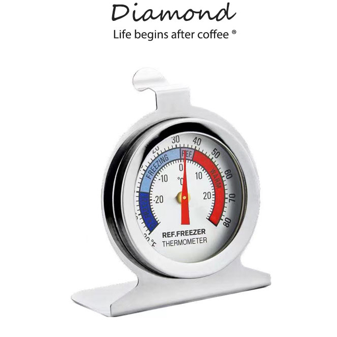 ❤ Diamond Coffee เครื่องวัดอุณหภูมิตู้เย็น -20℃～20℃ วัสดุสแตนเลส Fridge/Freezer Thermometer