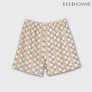 ELLE HOMME | Boxer กางเกงขาสั้นแบบลำลองใส่อยู่บ้าน สวมใส่สบาย แห้งเร็ว ไม่อึดอัด สีเบจ | KHX9901