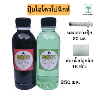 แถมฟรีหลอดตวงยา+ฟองน้ำ 16 ช่อง#ปุ๋ยไฮโดรโปนิกส์#ปุ๋ยผักสลัด#ปุ๋ยABขนาด250ml