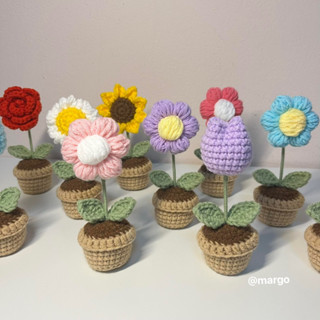 Crochet mini flower pots🌷กระถางดอกไม้โครเชต์⚘🪴จัดส่งภายใน2-3วัน