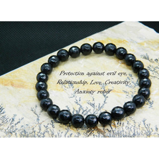 Natural Black Jade Nephrite Genuine Bracelet 8 mm -10 mm Round Beads