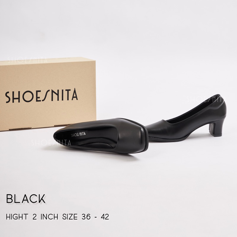 🔥SALE🔥รองเท้าคัทชู นักศึกษา หัวตัด ส้น 2 นิ้ว 36-44  คัชชูรับปริญญา ถูกระเบียบ SHOESNITA