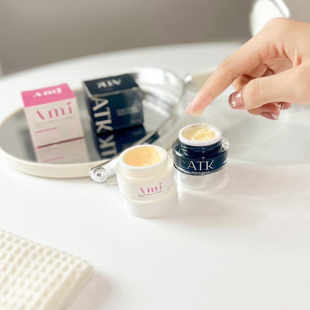 🚚 ส่งฟรี! ครีมATK+ครีมAMi  คู่หูหน้าใสไกลสิว ใช้คู่กันเห็นผลไวคูณสิบ 💖🖤 •  เน้นลดสิว ลดรอย กระตุ้นคอ