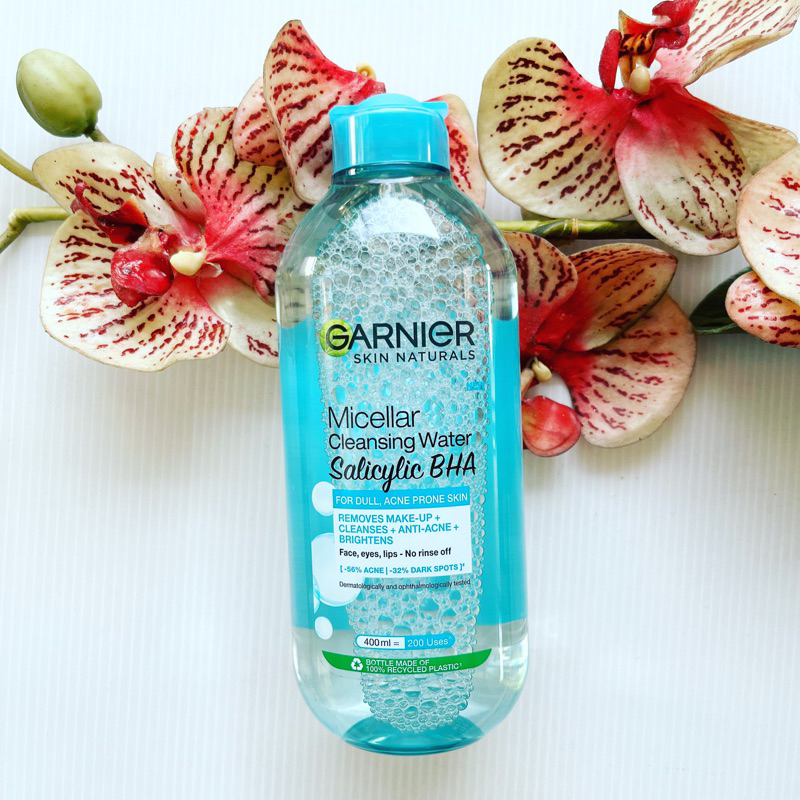400 ml. ผลิต 03/24 Garnier Micellar Cleansing Water Remover Makeup การ์นิเย่ คลีนซิ่ง ที่เช็ดเครื่องสำอางค์ ฝาสีฟ้า