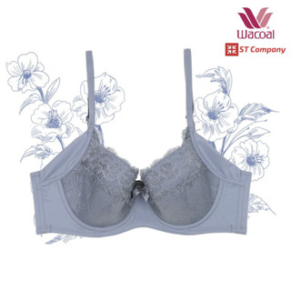 Wacoal Basic Bra รุ่น WB9912 สีเทา (Grey) บรา 4/5 cup เสริมโครง เสริมฟองบาง ช่วยเก็บกระชับทรง เก็บเนื้อใต้รักแร้และลำตัว