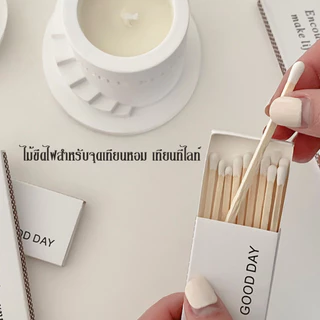 ไม้ขีดก้านยาว 10ก้าน/กล่อง ความยาว 9.5ซม. บรรจุกล่องสวยงาม ใช้สำหรับสร้างบรรยากาศต่างๆ จุดเทียนหอม
