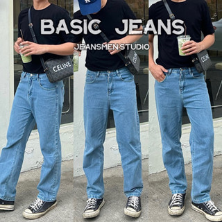 ‼️พร้อมส่ง🍻basic jeans (สี Black blue) กางเกงยีนส์ทรงกระบอกใหญ่✨คุณภาพดี🔥