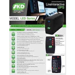 (สเปคเข้างาน ICT) SKD UPS LED-800 Line Interactive 800VA/480W, Batt 12V8Ah*1, Hotswap Battery, Backup time 15-30 mins, 2